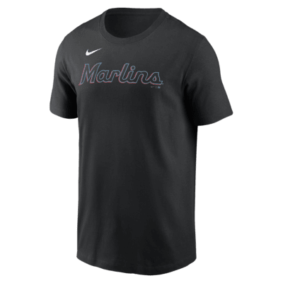 Playera Nike de la MLB para hombre Miami Marlins Fuse Wordmark