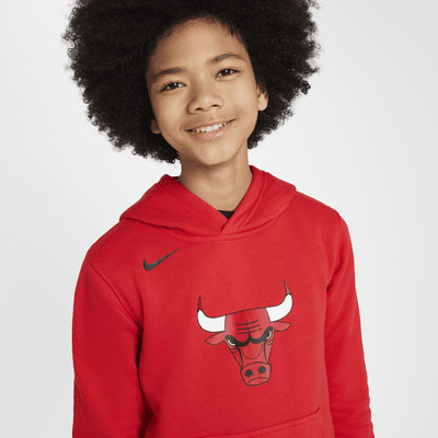 Hoodie pullover de lã cardada NBA Nike Chicago Bulls Club Júnior