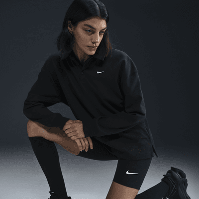 Oversized, langærmet Nike Sportswear Essential-polo til kvinder