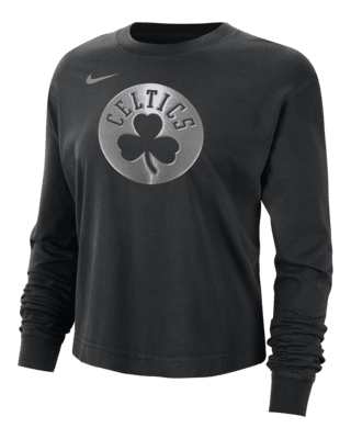 Женская футболка Boston Celtics Courtside Nike NBA Shine Boxy Long-Sleeve