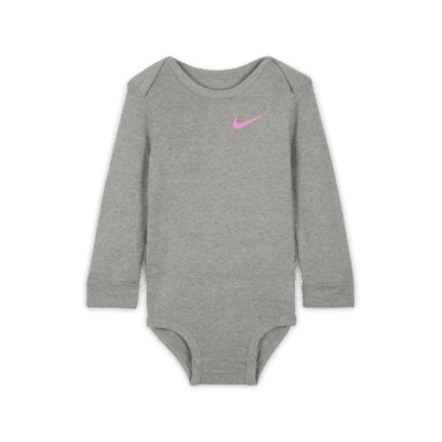 Bodys de manga larga (paquete de 3) para bebé (de 12 a 24 meses) Nike Baby Essentials