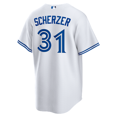 Jersey Nike de la MLB Replica para hombre Max Scherzer Toronto Blue Jays 2025 World Series Participant