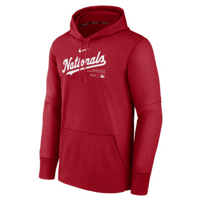 Sudadera con gorro sin cierre Nike Therma de la MLB para hombre Washington Nationals Authentic Collection Practice