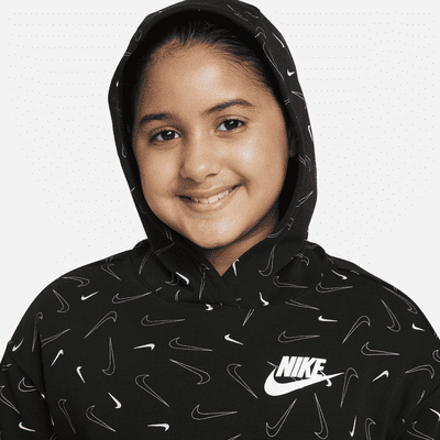 Nike Sportswear Big Kids' (Girls') Printed Fleece Hoodie (Extended Size)