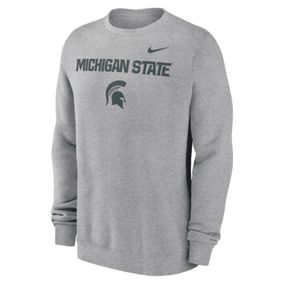 Michigan State Spartans Primetime Primary Stack Men's Nike College Pullover Crew