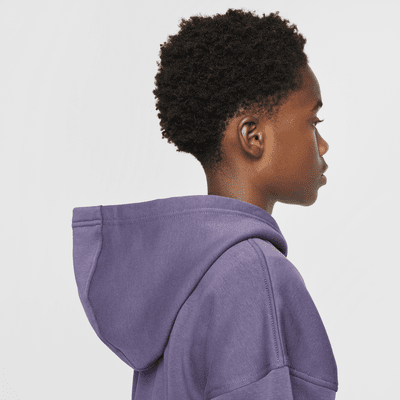 Nike Sportswear Club Fleece oversized hoodie met rits voor kids