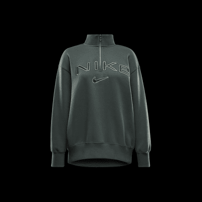 Damska bluza oversize z logo i zamkiem 1/4 Nike Sportswear Phoenix Fleece