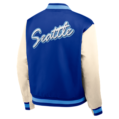 Seattle Seahawks Rewind Legacy Men's Nike NFL Full-Snap Bomber Jacket