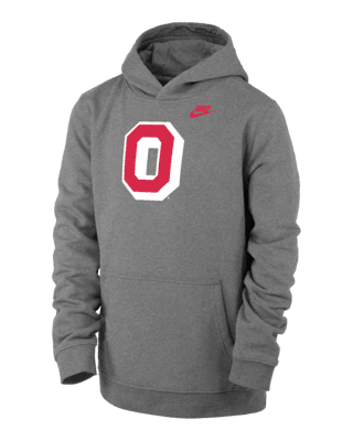 Подростковое худи Ohio State Club Fleece Big Kids' (Boys') Nike College Pullover Hoodie