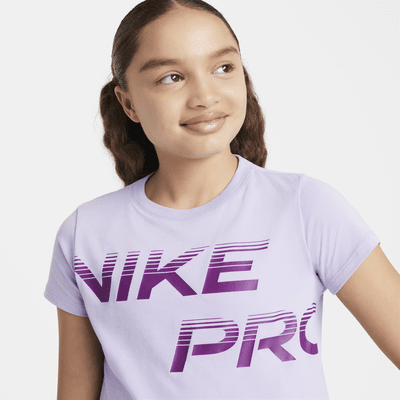 Nike Pro Older Kids' (Girls') Dri-FIT Cropped T-Shirt