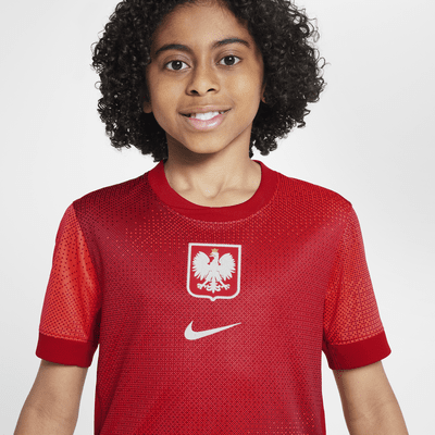 Lengyelország 2024/25 Stadium idegenbeli Nike Dri-FIT replika futballpóló nagyobb gyerekeknek