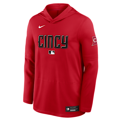 Cincinnati Reds City Connect Men's Nike Dri-FIT MLB Long-Sleeve Hooded Top from Nike - $80
