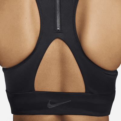 Top Midkini de cuello alto para mujer Nike Swim HydraLock Fusion