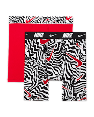 Подростковые  Nike Dri-FIT Big Kids' Printed Long Boxer Briefs (2-Pack)