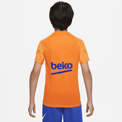 FC Barcelona Strike 大童 Nike Dri-FIT 短袖足球上衣