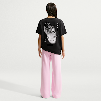 Pants de entrenamiento de piernas anchas de tiro medio para mujer Nike Sportswear Club Fleece