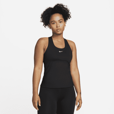 Buy Nike White Medium Swoosh Support Padded Vest With Built In Sports Bra  from the Next UK online shop