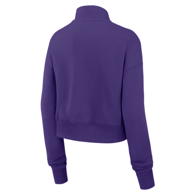 Sudadera de cuello redondo Nike de la NFL cropped con cierre de 1/4 para mujer Minnesota Vikings Phoenix