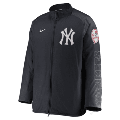 Gray and Navy Dugout Performance New York Yankees Jacket - Jackets
