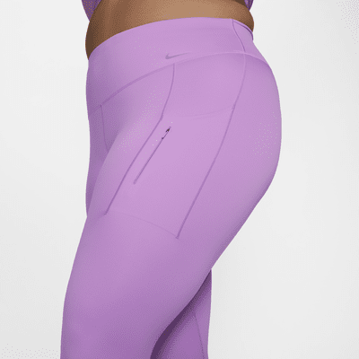 Leggings con bolsillos de 7/8 de tiro alto de sujeción firme para mujer (talla grande) Nike Go