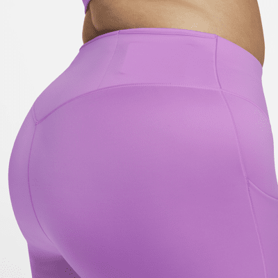 Leggings cropped de tiro alto y sujeción firme con bolsillos para mujer Nike Go (talla grande)