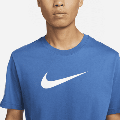 blue black nike shirt