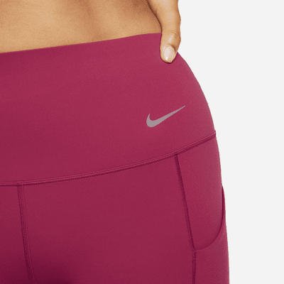 Shorts de ciclismo con bolsillos de 20 cm de tiro alto y media sujeción para mujer Nike Universa