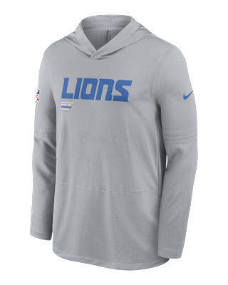 Мужские  Detroit Lions Pure Fury Sideline Nike Dri-FIT NFL Long-Sleeve Hooded Top