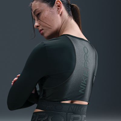 Nike Pro Parte de arriba corta de manga larga Dri-FIT - Mujer