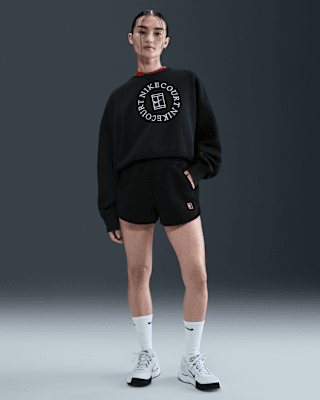 NikeCourt Heritage Women's Mid-Rise Fleece Tennis Shorts