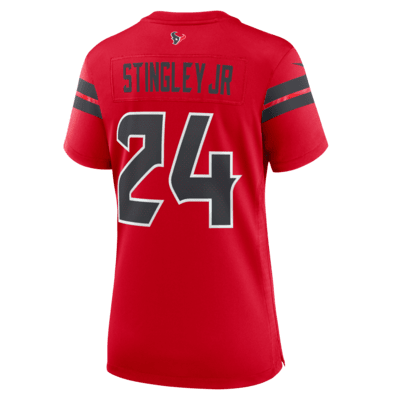 Jersey de fútbol americano Nike de la NFL Game para mujer Derek Stingley Jr. Houston Texans