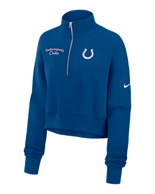 Женские  Indianapolis Colts Phoenix Nike NFL Cropped 1/4-Zip Crew