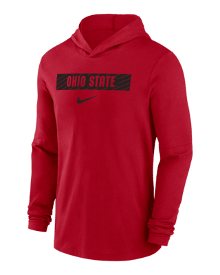 Мужские  Ohio State Buckeyes Sideline Nike Dri-FIT College Long-Sleeve Hooded Top