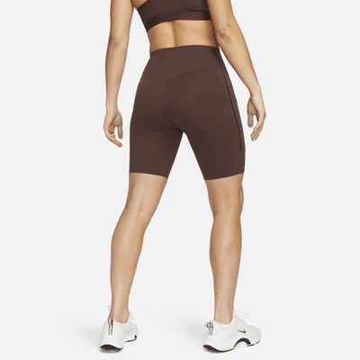 Shorts de ciclismo de 20 cm y tiro medio de media sujeción para mujer Nike Universa con bolsillos