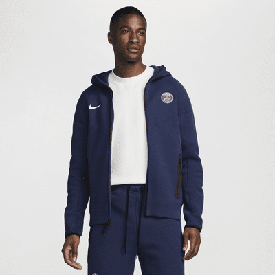 Męska piłkarska bluza z kapturem i zamkiem na całej długości Nike Paris Saint-Germain Tech Fleece Windrunner