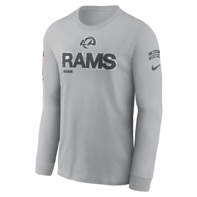 Los Angeles Rams Salute to Service Mascot Edge Legend Men's Nike NFL Long-Sleeve T-Shirt