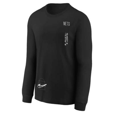 Brooklyn Nets Courtside Max90 Older Kids' (Boys') Nike NBA Long-Sleeve ...