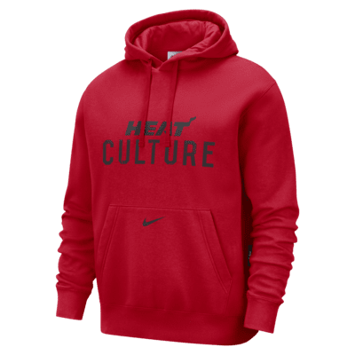 Sudadera con gorro sin cierre Nike de la NBA de tejido Fleece para hombre Miami Heat Club City Edition