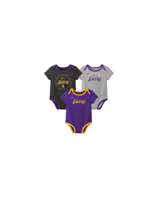 Детские  Los Angeles Lakers Baby Nike NBA 3-Pack Bodysuit Set