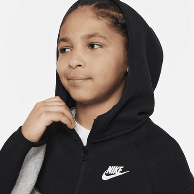 Sudadera con gorro de cierre completo para niño talla grande Nike Sportswear Tech Fleece