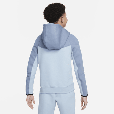 Nike Sportswear Tech Fleece-hættetrøje med lynlås til større børn (drenge)