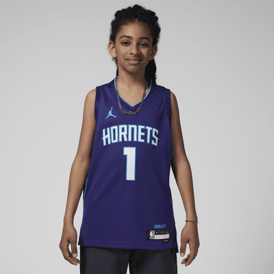 LaMelo Ball Charlotte Hornets Statement Edition Jordan Swingman NBA-jersey met Dri-FIT voor kids