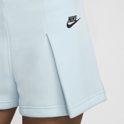 Shorts de tiro alto de 8 cm plisados para mujer Nike Sportswear Tech Fleece