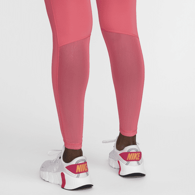 Leggings con paneles de malla de tiro medio para mujer Nike Pro