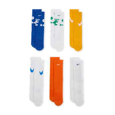 Nike Everyday Calcetines largos con amortiguación para niños (6 pares)