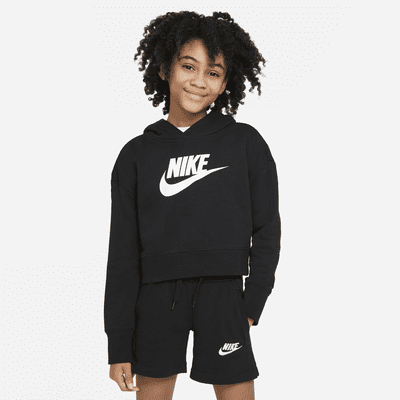 nike white cropped hoodie