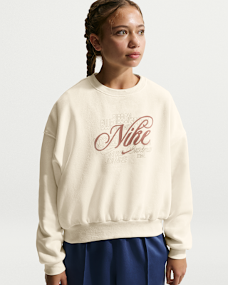 Детский свитшот Nike Sportswear Club Fleece Big Kids' (Girls') Boxy Crew-Neck