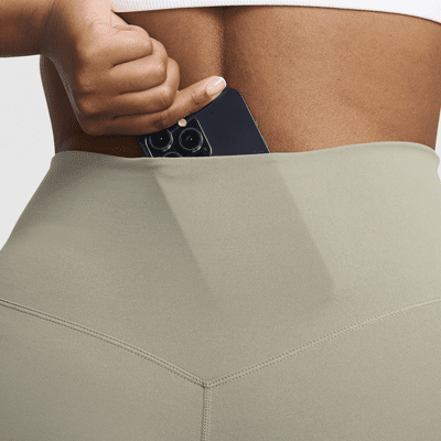 Nike Zenvy Bikeshorts met iets ondersteunende hoge taille voor dames (21 cm)