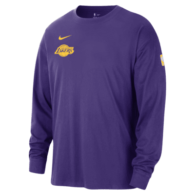Los Angeles Lakers Courtside Men's Nike NBA Long-Sleeve Max90 T-Shirt ...