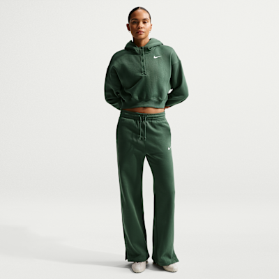 Oversized Nike Sportswear Phoenix Fleece kort henley-hættetrøje til kvinder